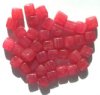 40 8x9mm Raspberry Pink Marble Cube Beads